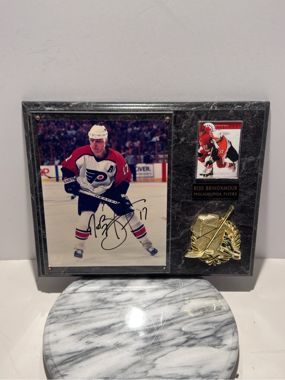 Autographed ROD BRIND'AMOUR PHILADELPHIA FLYERS 8x10 And Card Plaque